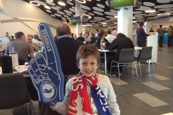 My son in the south stand American Express Stadium Brighton