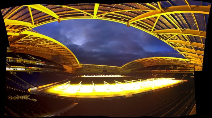 Stadium at night American Express Stadium Brighton