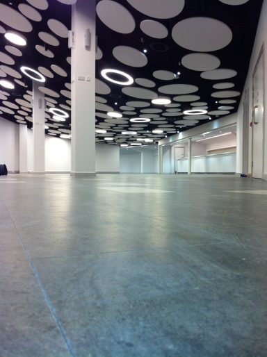 View of the 650m2 karndean floor American Express Stadium Brighton